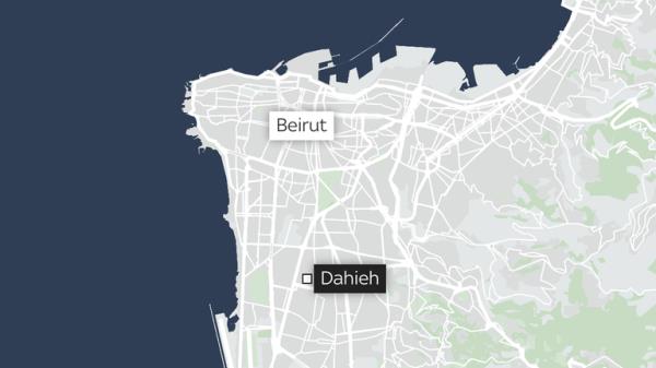 datawrapper map of Beirut showing the suburb of Dahieh